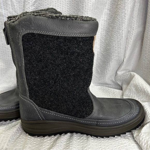ECCO Women’s 10 NWOT Leather Trace Sochi Winter Snow Boots Grey Warm MSRP $269 - Picture 3 of 8